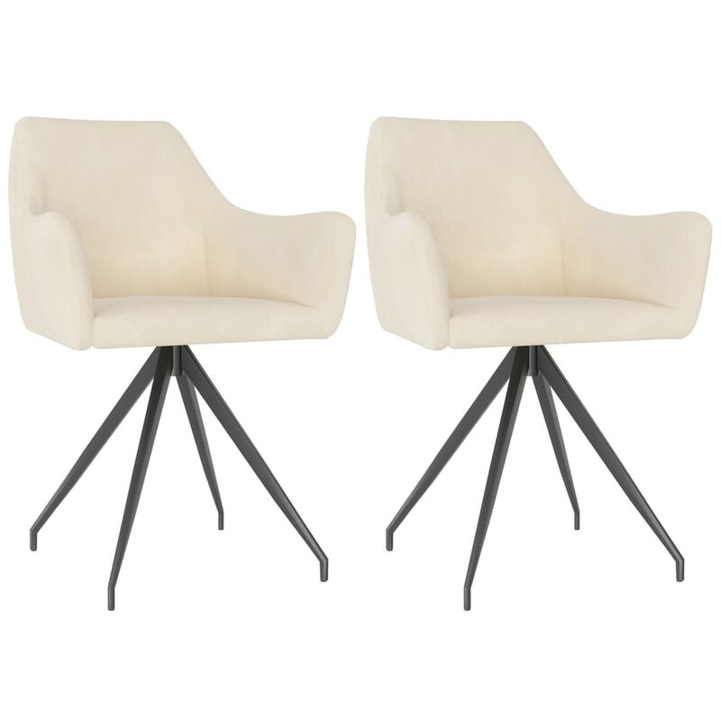 

Sillas de comedor 2 unidades terciopelo crema