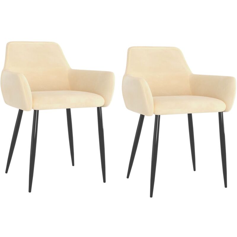 

Sillas de comedor 2 unidades terciopelo crema