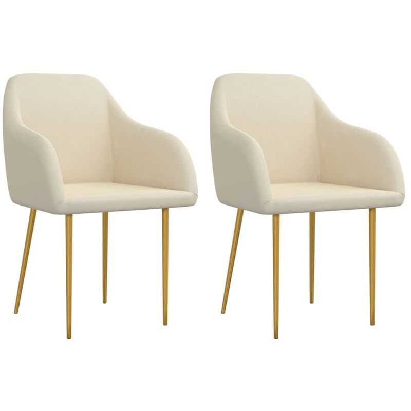 

Sillas de comedor 2 unidades terciopelo crema