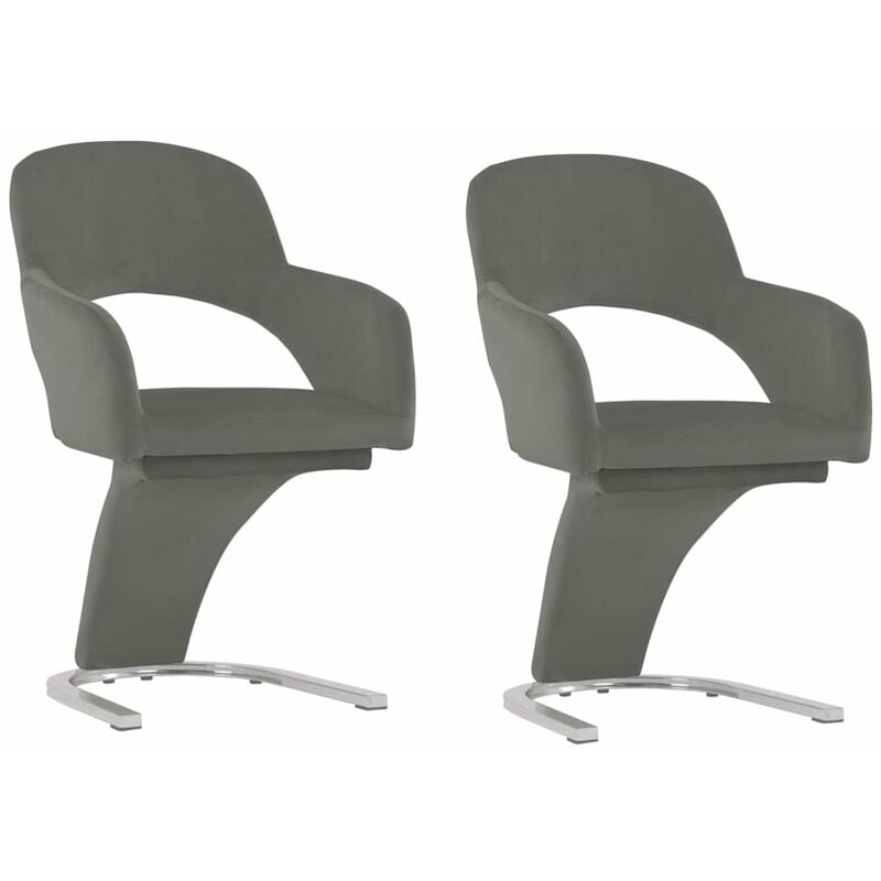 

Sillas de comedor 2 unidades terciopelo gris