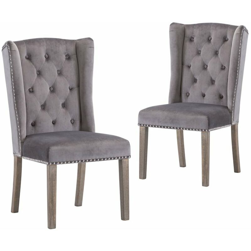 

Sillas de comedor 2 unidades terciopelo gris