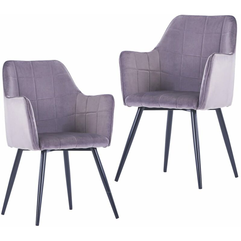 

Sillas de comedor 2 unidades terciopelo gris