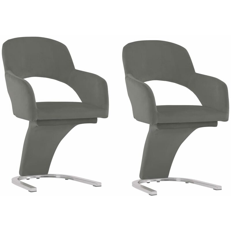 

Sillas de comedor 2 unidades terciopelo gris - Gris