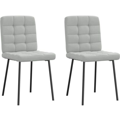 Sillas de comedor 2 unidades terciopelo gris claro