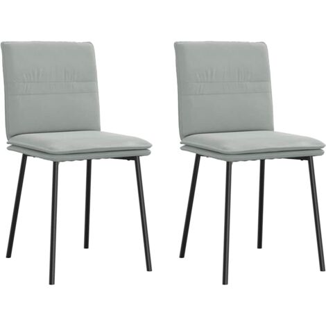 Sillas de comedor 2 unidades terciopelo gris claro vidaXL