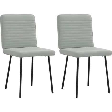 Sillas de comedor 2 unidades terciopelo gris claro vidaXL