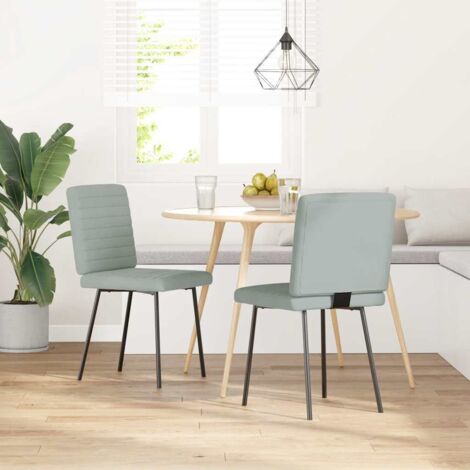 Sillas de comedor 2 unidades terciopelo gris claro vidaXL
