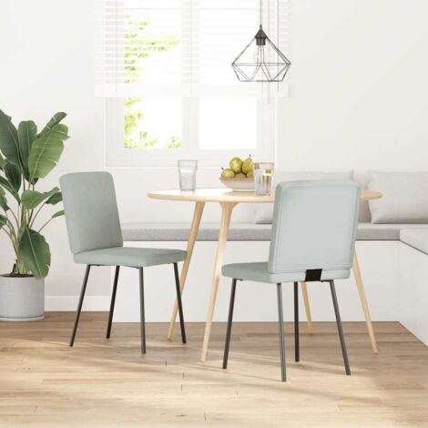 Sillas de comedor 2 unidades terciopelo gris claro vidaXL
