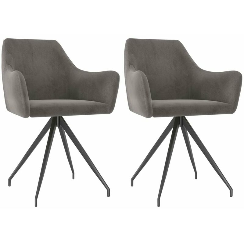 

Sillas de comedor 2 unidades terciopelo gris oscuro