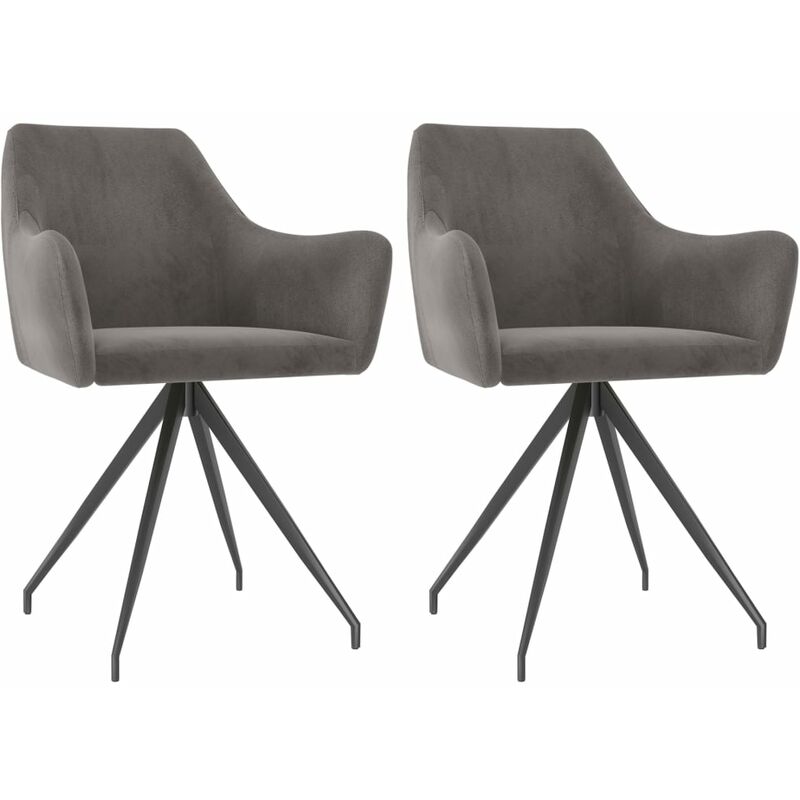 

Sillas de comedor 2 unidades terciopelo gris oscuro