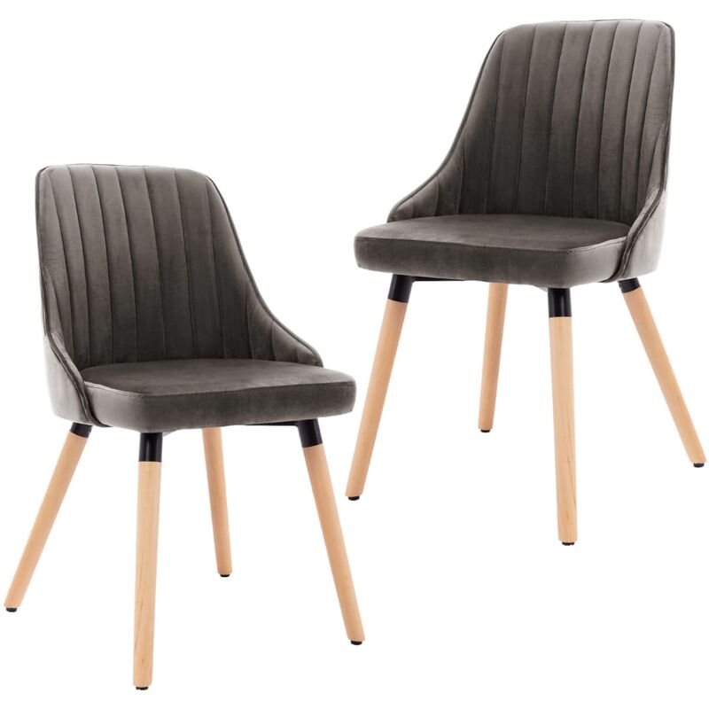 

Sillas de comedor 2 unidades terciopelo gris oscuro
