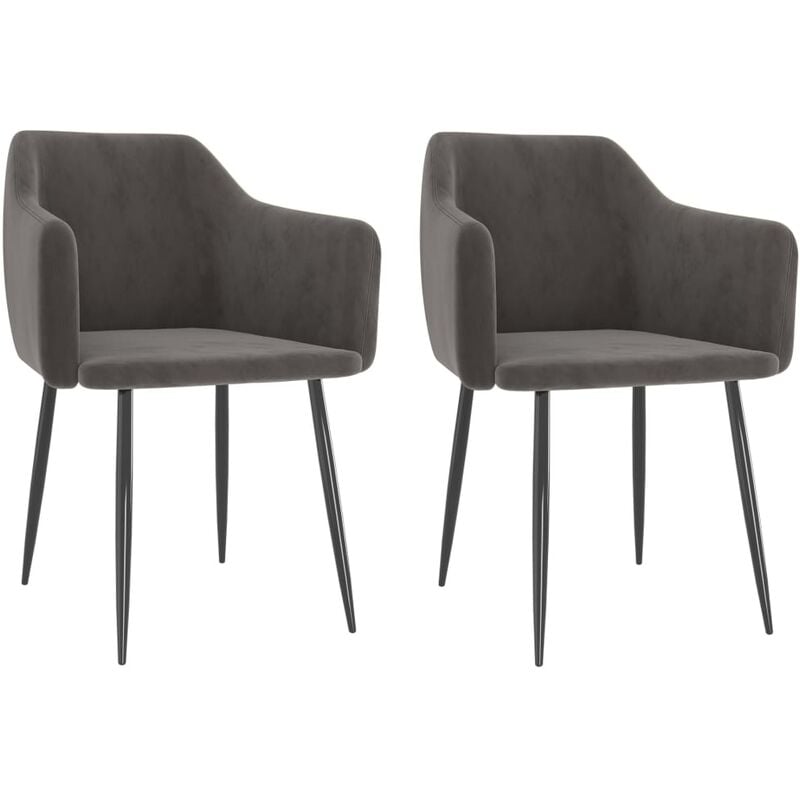 

Sillas de comedor 2 unidades terciopelo gris oscuro - Gris