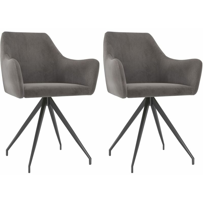 

Sillas de comedor 2 unidades terciopelo gris oscuro - Gris