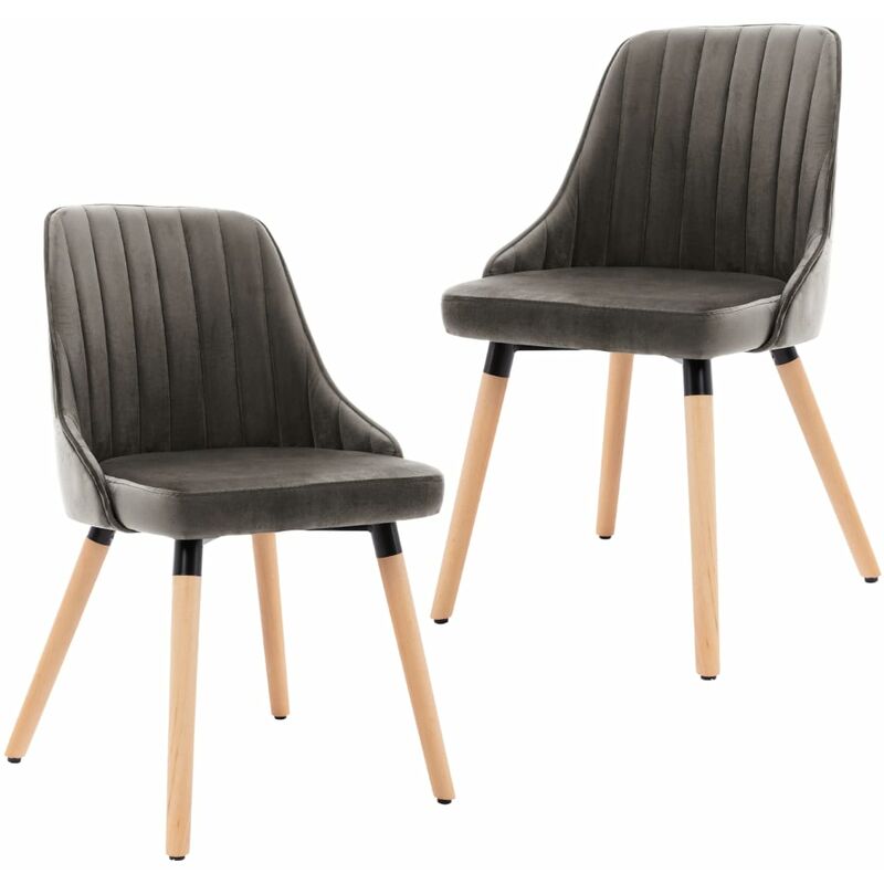 

Sillas de comedor 2 unidades terciopelo gris oscuro - Gris