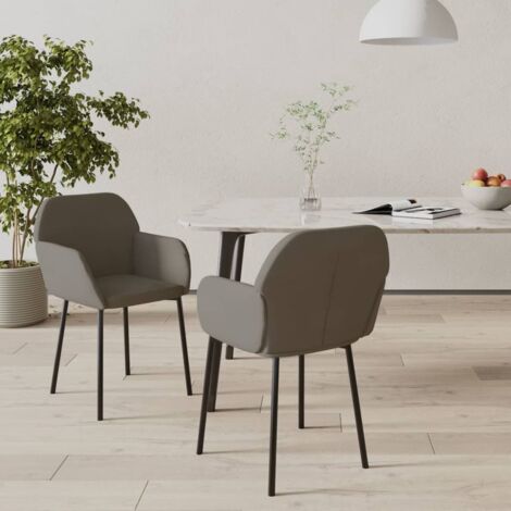 Sillas de comedor 2 unidades terciopelo gris oscuro vidaXL