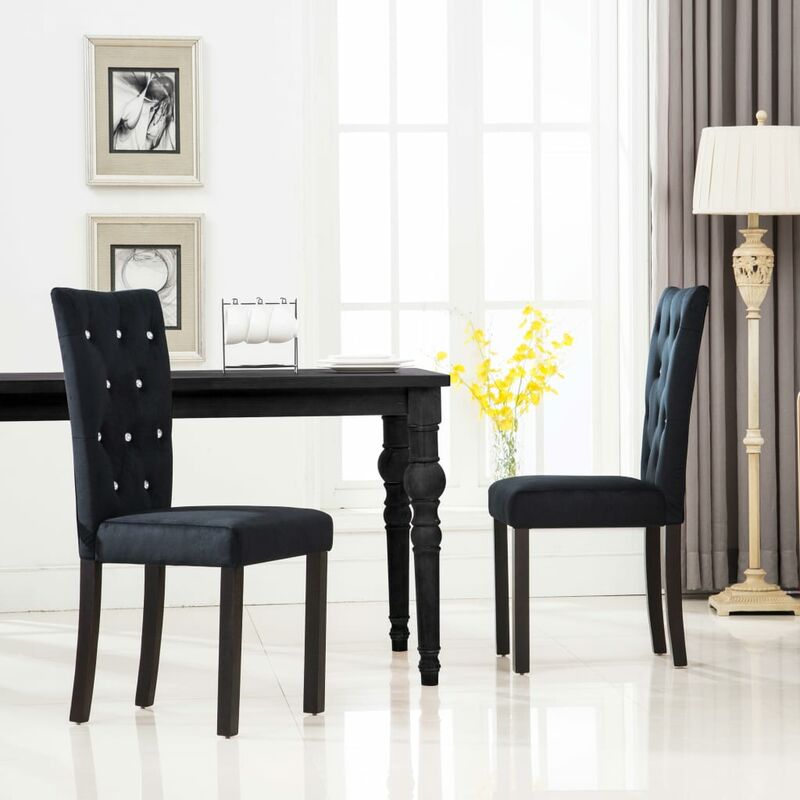 

Sillas de comedor 2 unidades terciopelo negro