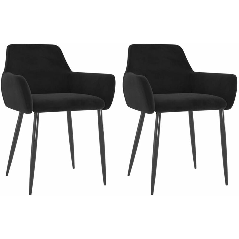 

Sillas de comedor 2 unidades terciopelo negro