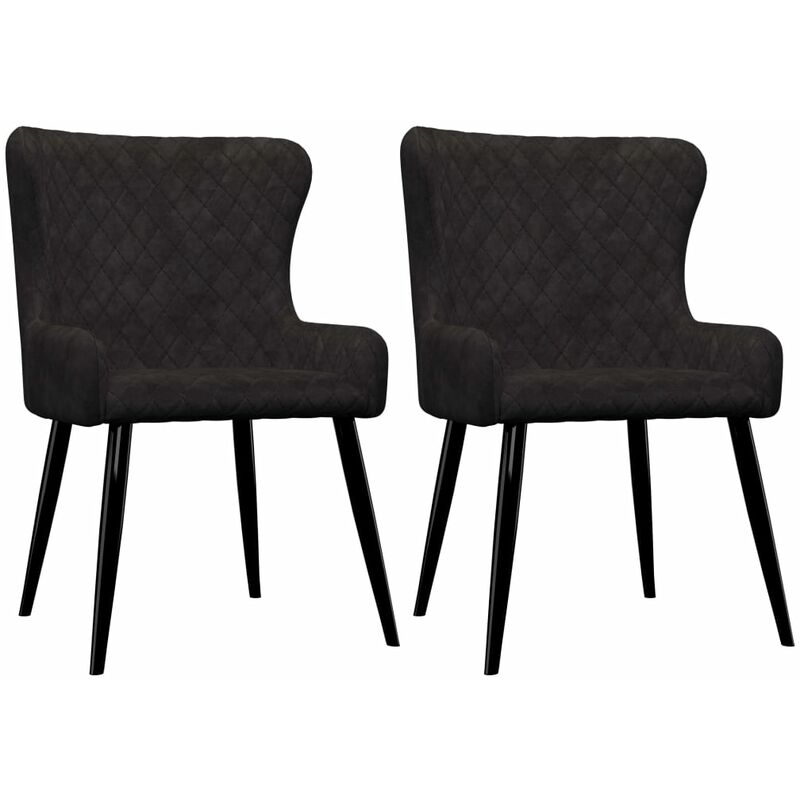 

Sillas de comedor 2 unidades terciopelo negro - Negro