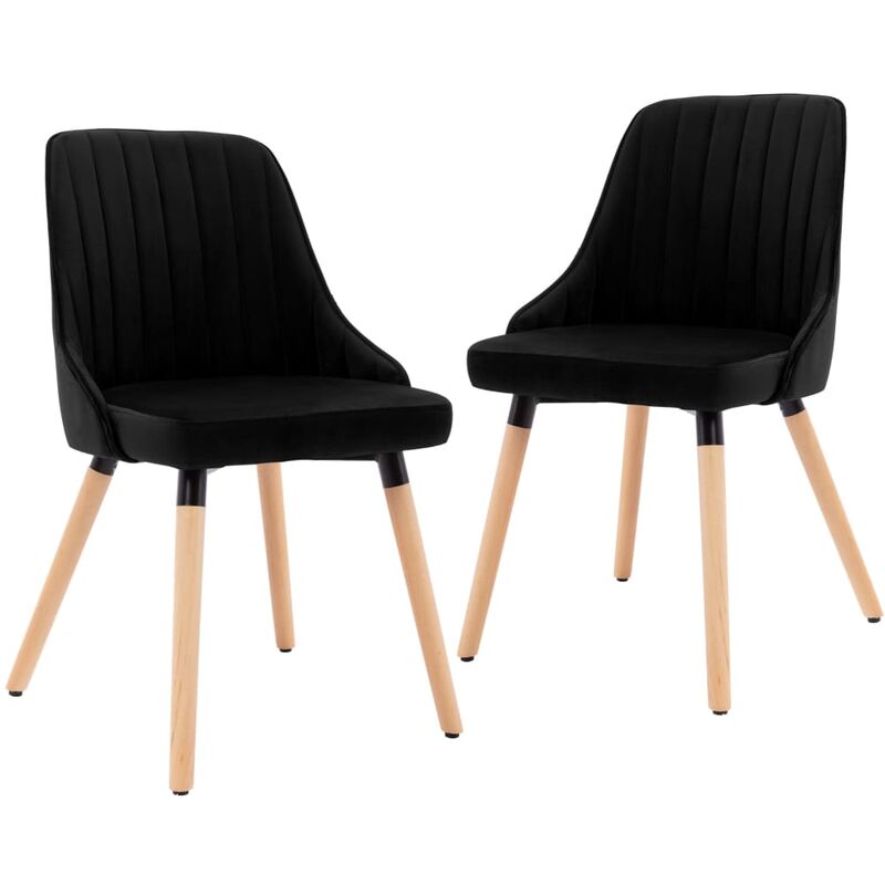 

Sillas de comedor 2 unidades terciopelo negro - Negro