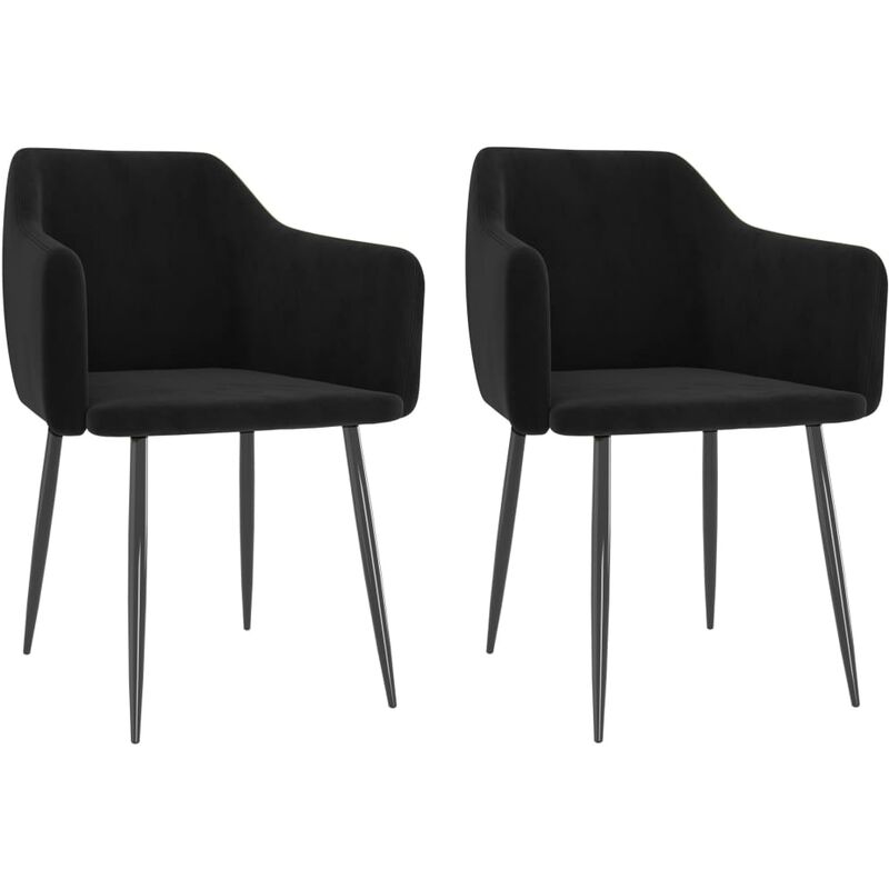 

Sillas de comedor 2 unidades terciopelo negro - Negro