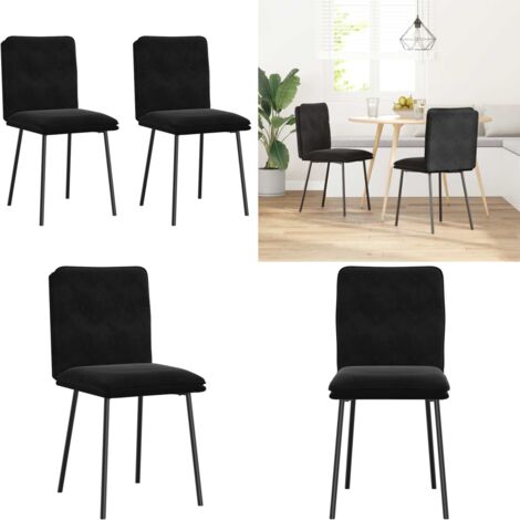 Sillas de comedor 2 unidades terciopelo negro - Sillas ergonómicas - Sillas de comedor con respaldo