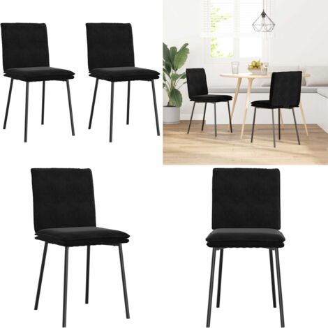 Sillas de comedor 2 unidades terciopelo negro - Sillas ergonómicas - Sillas de comedor con respaldo