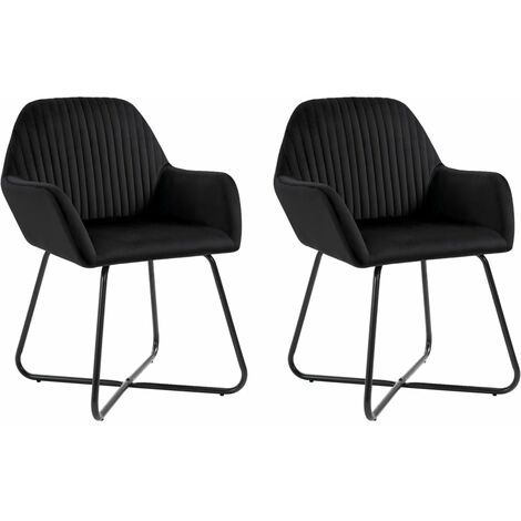 Sillas de comedor 2 unidades terciopelo negro vidaXL