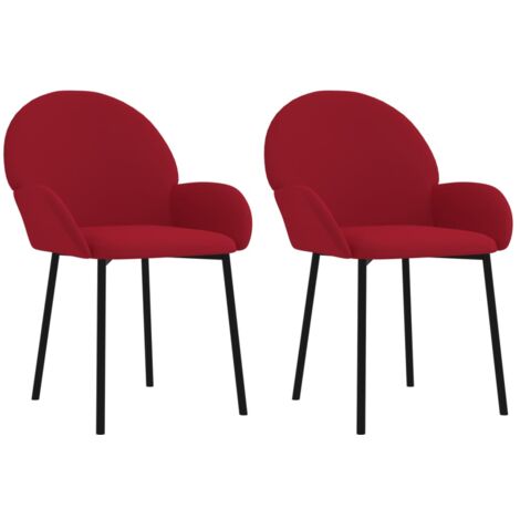 Sillas de comedor 2 unidades terciopelo rojo tinto vidaXL