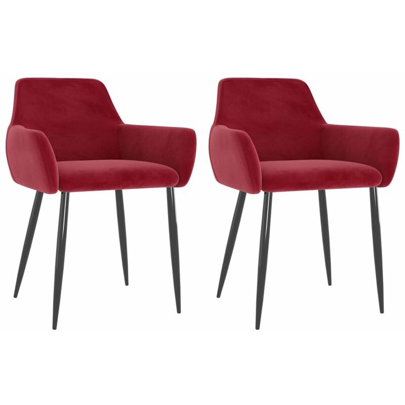 

Sillas de comedor 2 unidades terciopelo rojo vino tinto