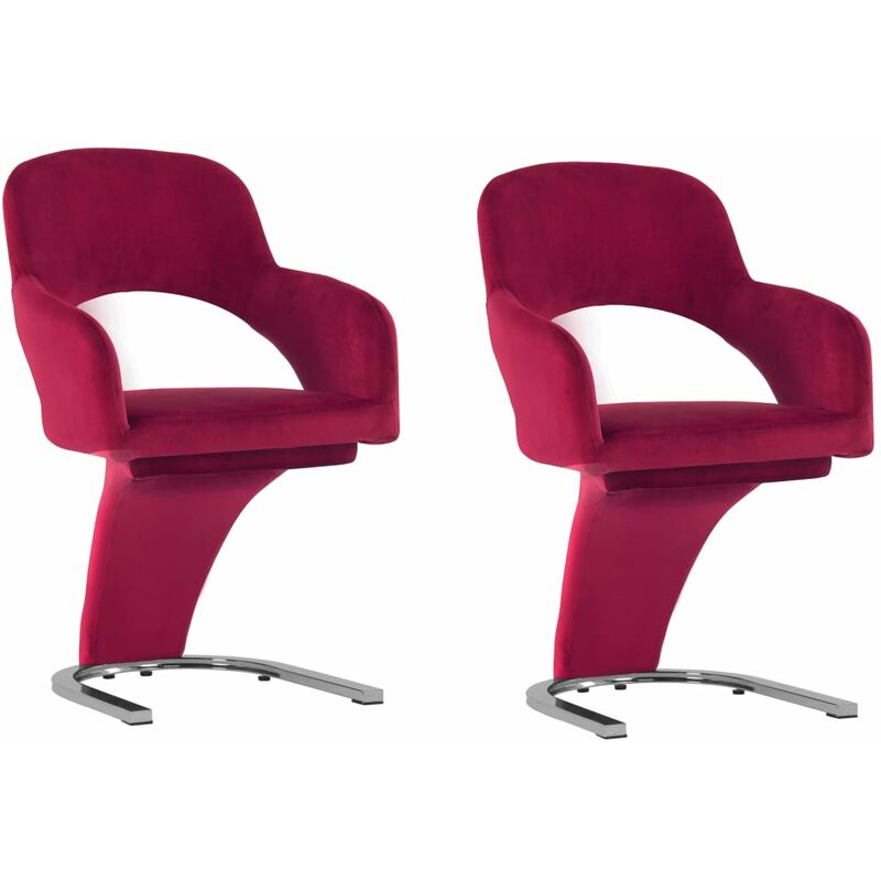 

Sillas de comedor 2 unidades terciopelo rojo vino tinto