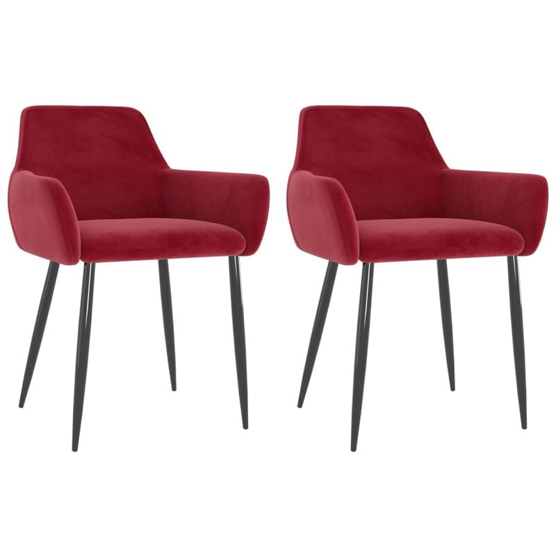 

Sillas de comedor 2 unidades terciopelo rojo vino tinto