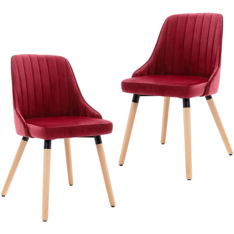 

Sillas de comedor 2 unidades terciopelo rojo vino tinto