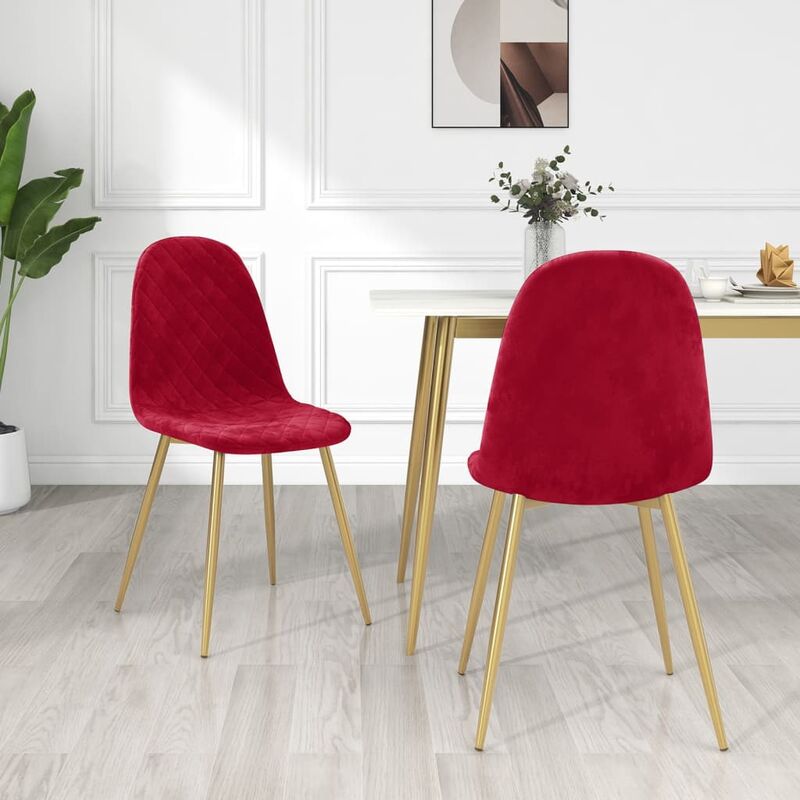 

Sillas de comedor 2 unidades terciopelo rojo vino tinto