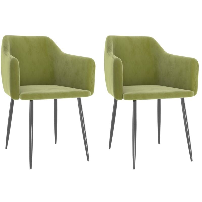 

vidaXL Sillas de Comedor 2 Unidades de Terciopelo Verde Claro - Verde