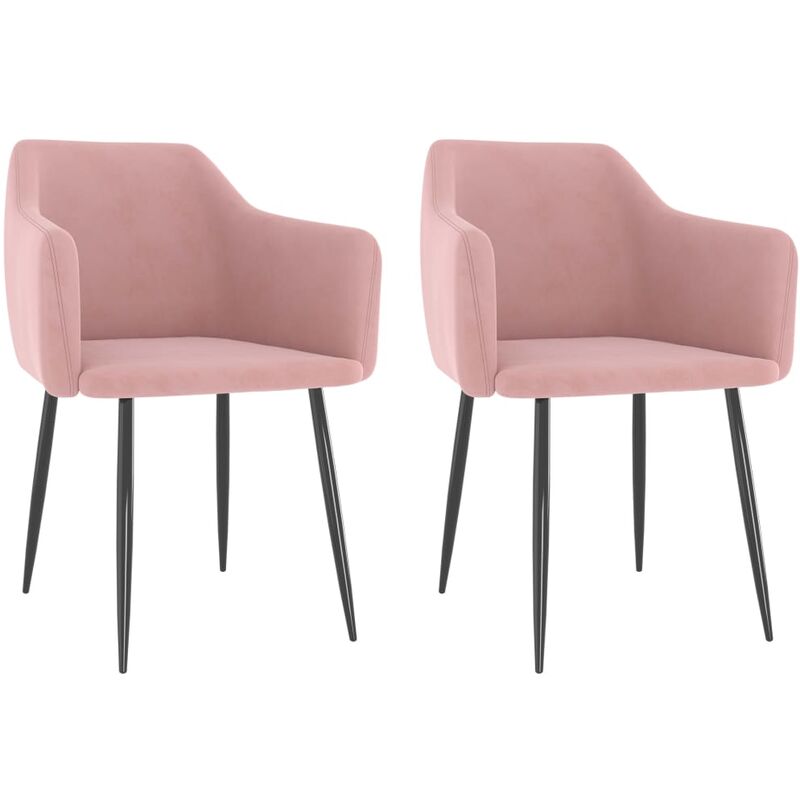 

vidaXL Sillas de Comedor 2 Unidades de Terciopelo Rosa - Rosa