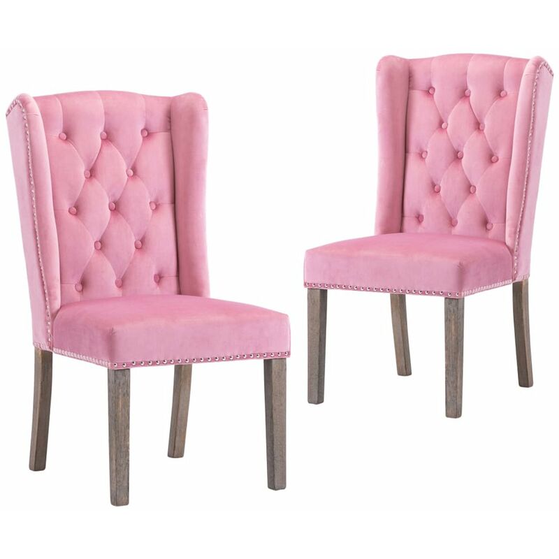 

Happyshopping - Sillas de comedor 2 unidades terciopelo rosa