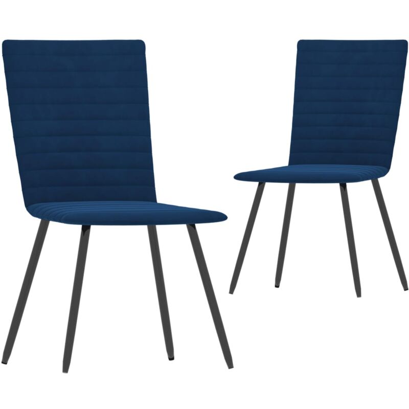 

vidaXL Sillas de Comedor Terciopelo 2 Unidades Azul - Azul