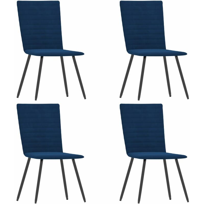 

vidaXL Sillas de Comedor Terciopelo 4 Unidades Azul - Azul