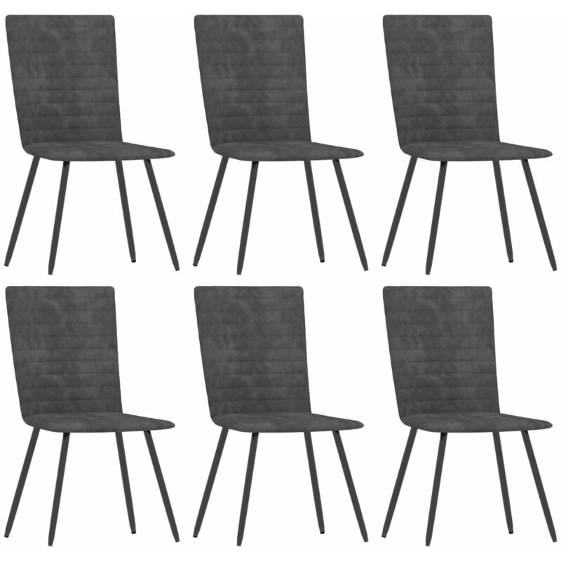 

vidaXL Sillas de Comedor Terciopelo 6 Unidades Gris - Gris