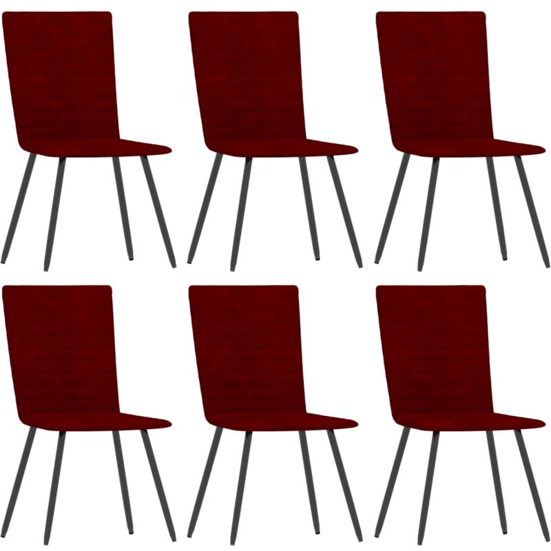

Sillas de Comedor Terciopelo 6 Unidades Vino Tinto - Rojo - Vidaxl