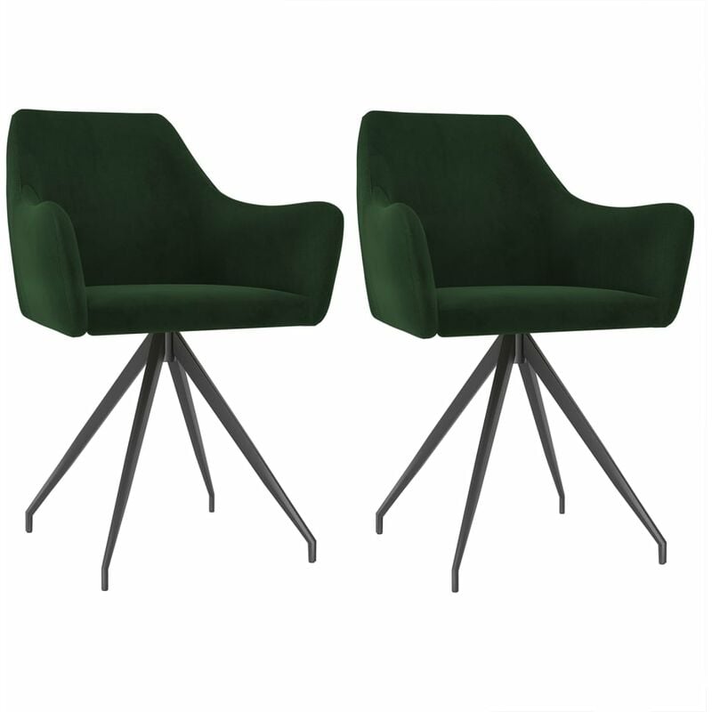 

Sillas de comedor 2 unidades terciopelo verde oscuro