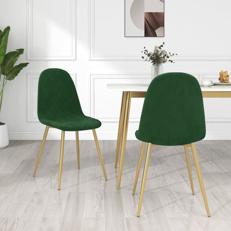 

Sillas de comedor 2 unidades terciopelo verde oscuro