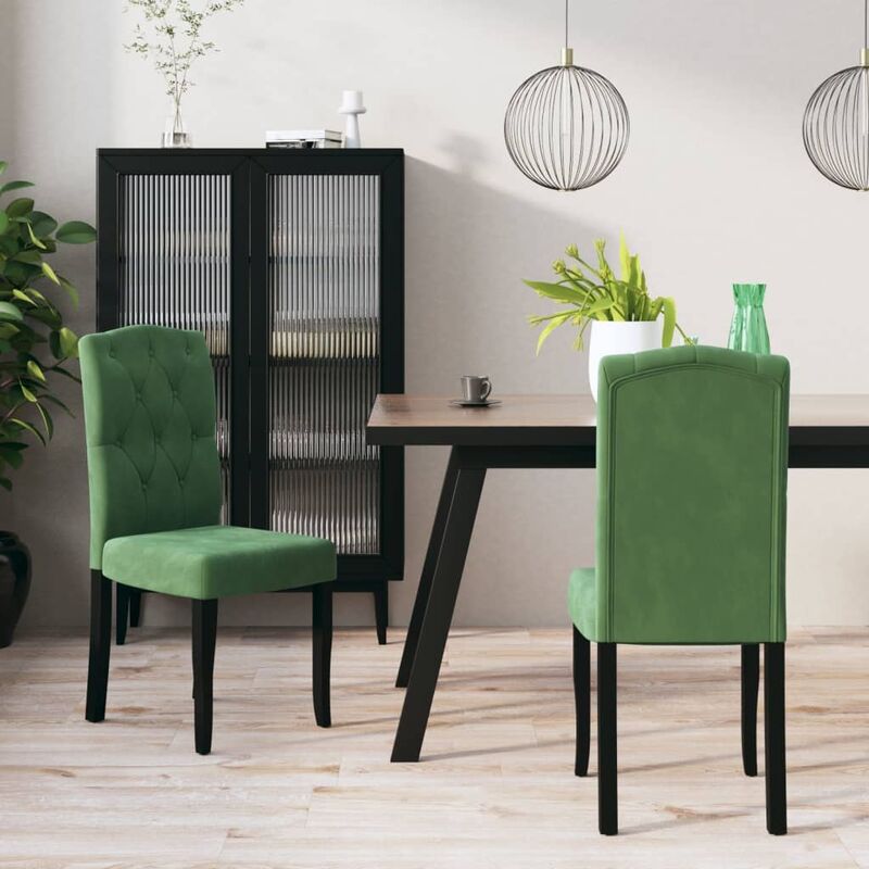 

Sillas de comedor 2 unidades terciopelo verde oscuro