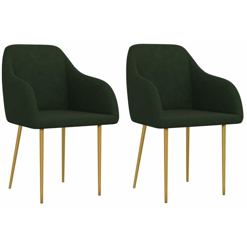 

Sillas de comedor 2 unidades terciopelo verde oscuro