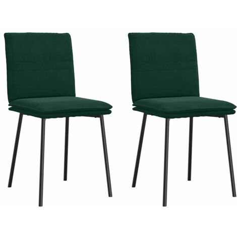 Sillas de comedor 2 unidades terciopelo verde oscuro