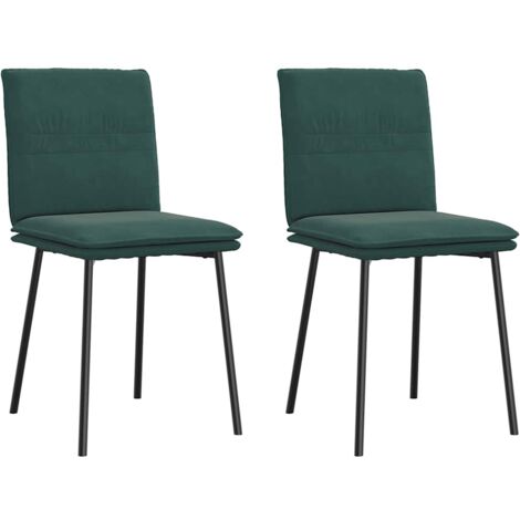 Sillas de comedor 2 unidades terciopelo verde oscuro vidaXL