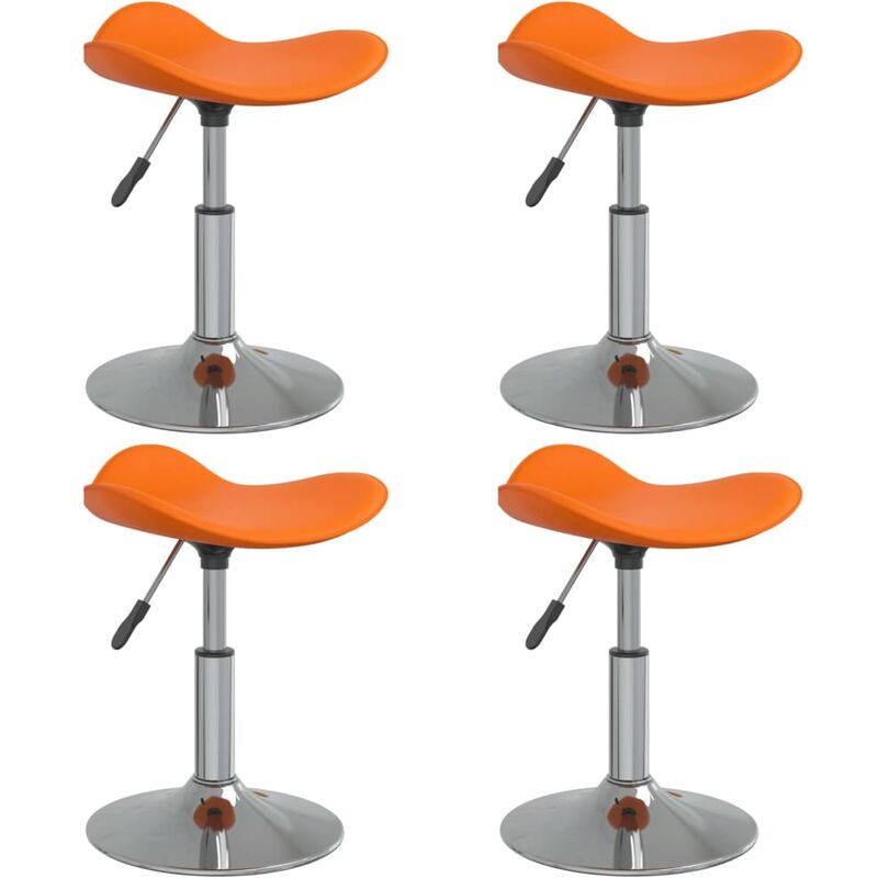 

Sillas de comedor 4 uds acero cromado cuero artificial naranja