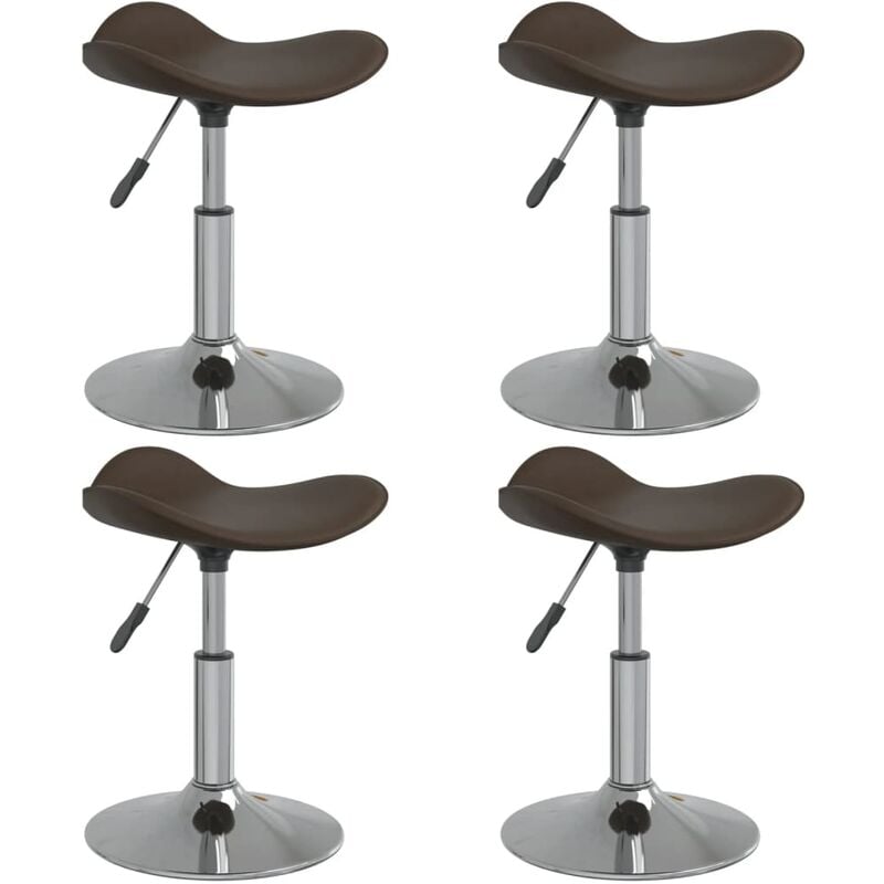 

Sillas de comedor 4 uds acero cromado y cuero artificial marrón