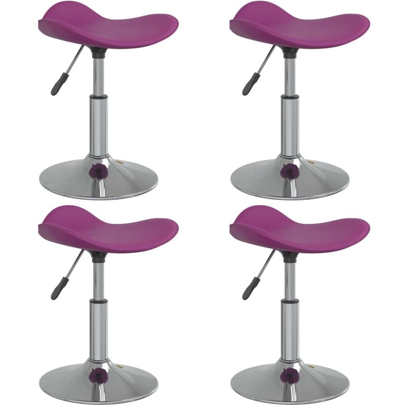 

Sillas de comedor 4 uds acero cromado y cuero artificial morado