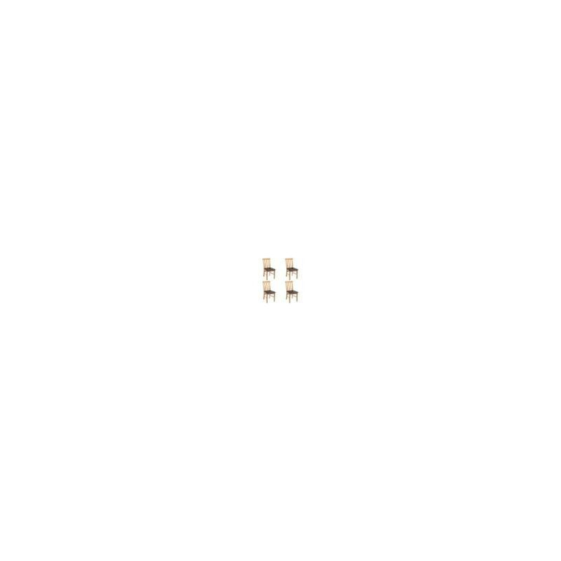 

Happyshopping - Sillas de comedor 4 uds madera maciza roble y cuero artificial